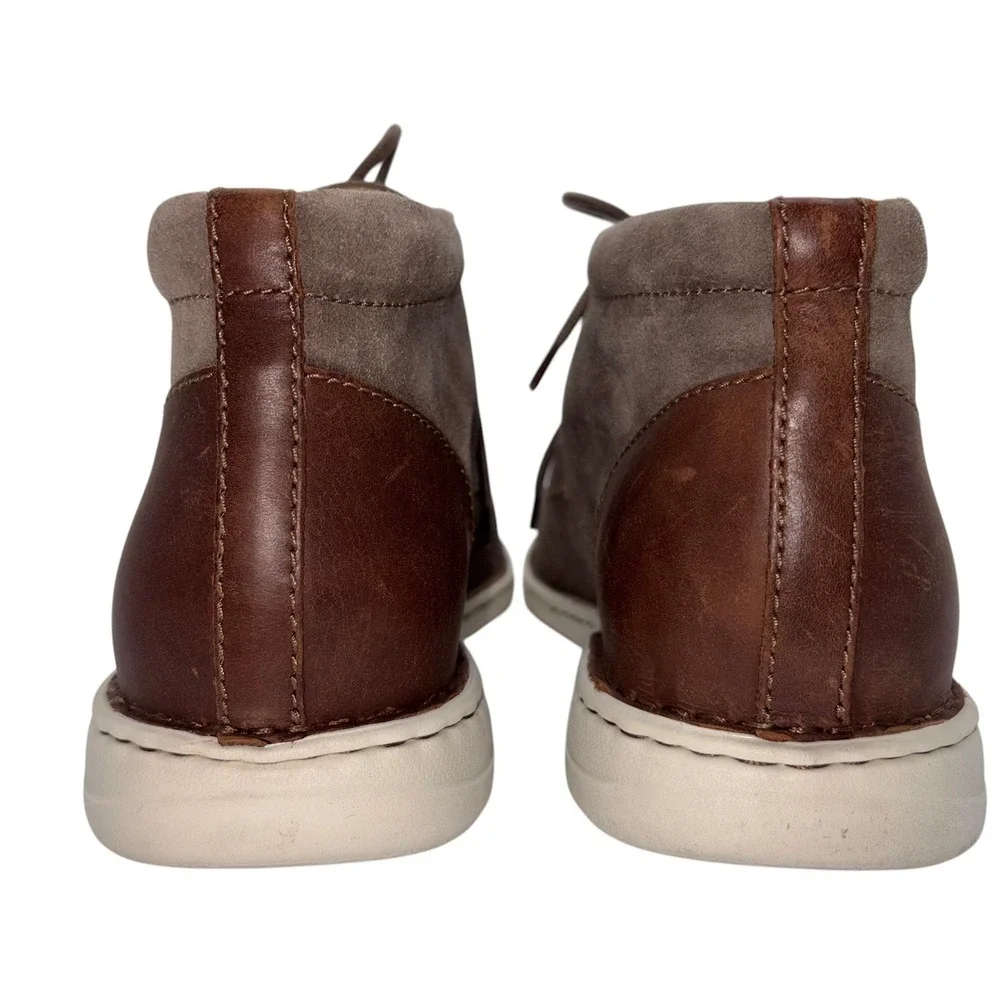 Born Theo Leather Suede Chukka Boots Mens 13 Taupe Brown Lightweight Lace Up NWT